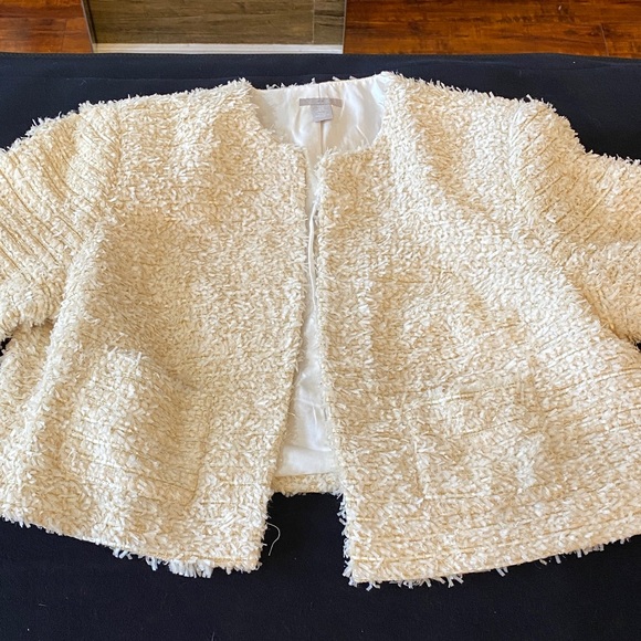 H&M Jackets & Blazers - H&M Cream Bouclé Open-Front Jacket